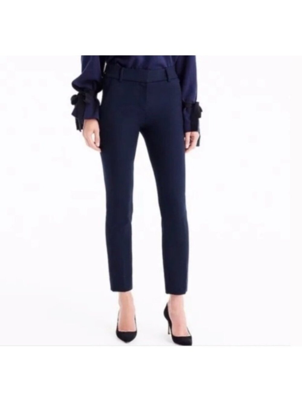 NWT J Crew Cameron Crop Pant in Four Season Stretch, Navy Blue, sz 4